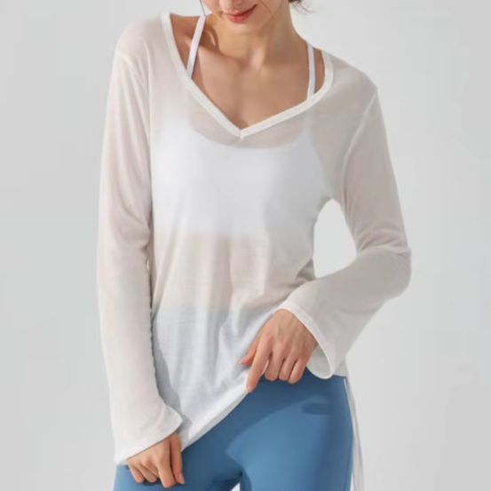 Pilate Yoga Workout - Women Drawstring Lightweight Long Sleeve Athletic