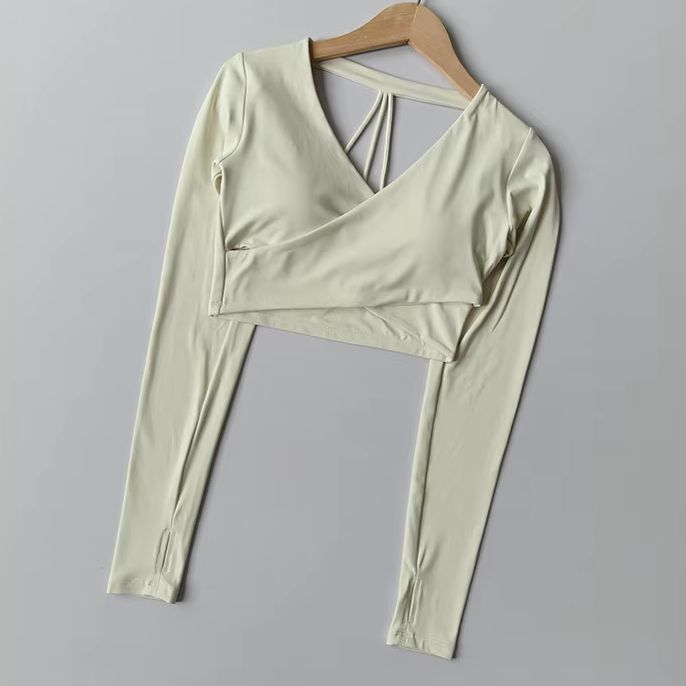 Women Elegant V Neck Long Slee - Pilate Yoga Workout ulasan dan harga