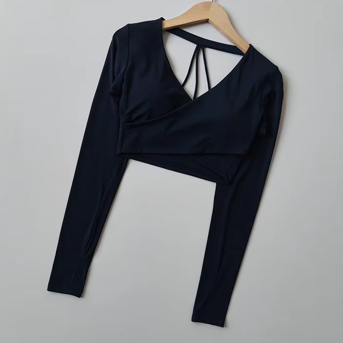 Women Elegant V Neck Long Slee - Pilate Yoga Workout ulasan dan harga