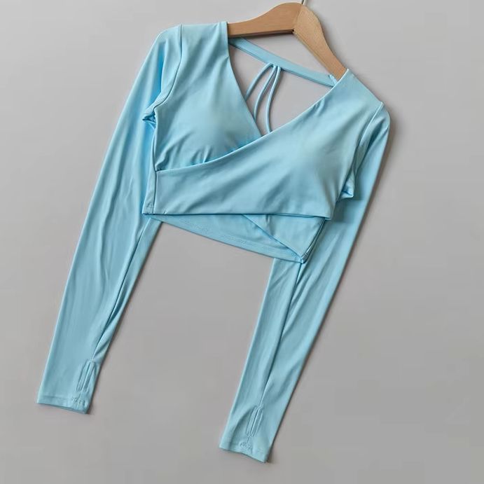 Women Elegant V Neck Long Slee - Pilate Yoga Workout ulasan dan harga