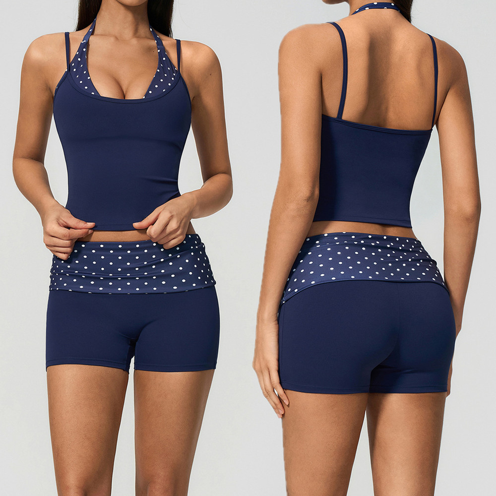 Polka Dot Women Strap Halter Y - Pilate Yoga Workout ulasan dan harga